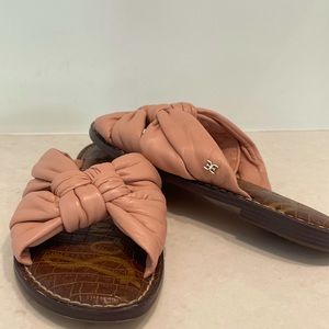 Sam Edelman Leather Knot Slides - Garson Cali Rose US 9